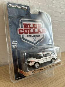 1/64 GL グリーンライト ミニカー 2014 フォード ポリス インターセプター ユーティリティ ブルーカラー パトカー GREENLIGHT FORD POLICE