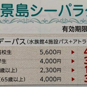横浜八景島シーパラダイス特別利用券ワンデーパス4名利用可能　最大3600円引き