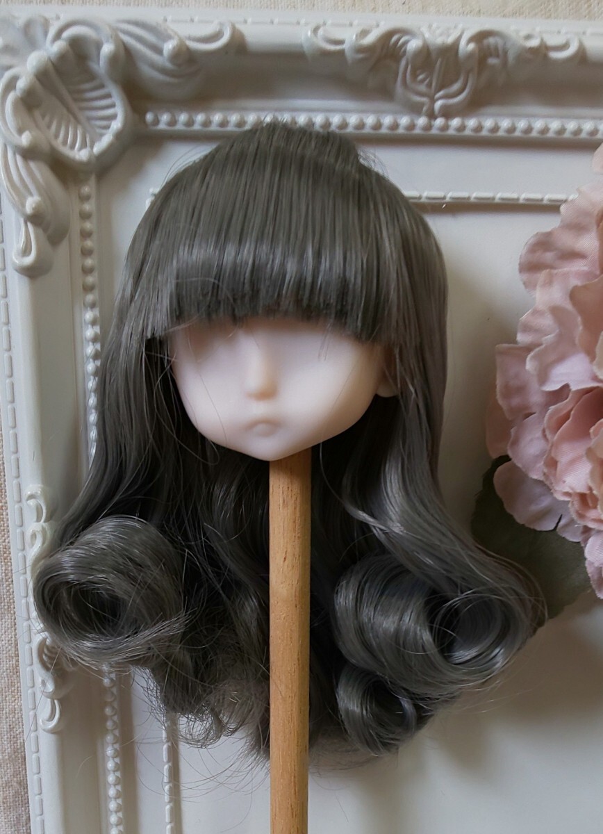 ★Seria Doll Doll Wig Doll Head Cute Handmade Custom Dolls etc. ★Gray Curly Hair Ends, doll, Character Doll, Custom Doll, parts