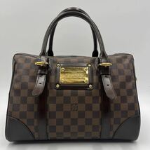 《鑑定済》LOUIS VUITTON ルイヴィトン ロゴプレート ハンドバッグ ミニボストン N52000 バークレー ダミエキャンバス エベヌ ブラウン_画像2