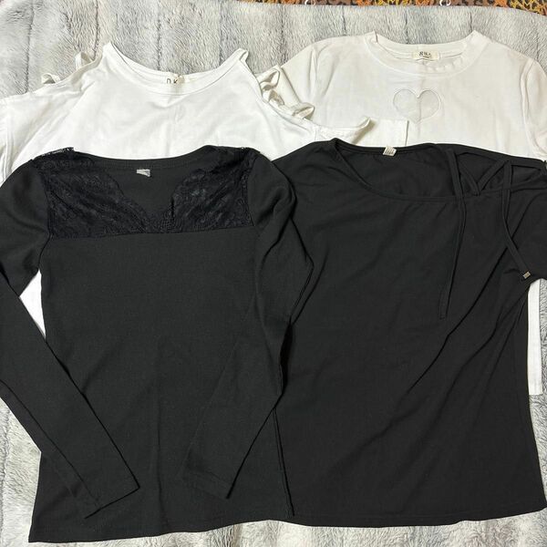 Tシャツ 4点セット 白ティー 韓国ファッション Y2K オルチャンファッション
