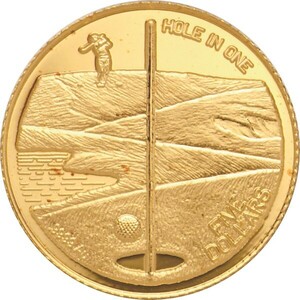 【ご紹介いたします】英領バハマ1994年 ホールインワン プルーフ5ドル金貨