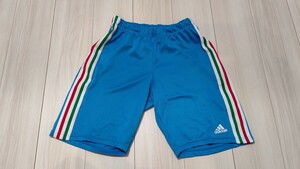 アディダス　adidas　ジャージハーフパンツ　ゲームパンツ薄手　サイズM　水色