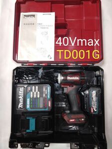 マキタ　40Vmax TD001G 本体　ケース　充電器　バッテリー　完動品 40V　インパクトドライバー