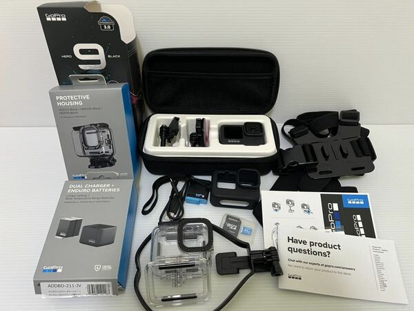 中古 GoPro HERO9BLACK ゴープロ ハウジング デュエルチャージャー+エンデューロバッテリー 2個 セット