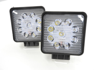 送料無料！2個set！Buy Now！LEDLight 9連 27W 防水 ip67 角type forklift truck 重機 作業灯 LEDワークLight