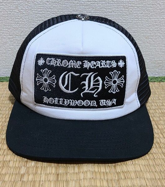 クロムハーツ トラッカーキャップ ブラック ホワイト キャップ 帽子 ブラック CHROME HEARTS トラッカー 黒