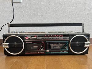  rare sharp SHARP QT-77MK2 stereo double radio-cassette black 