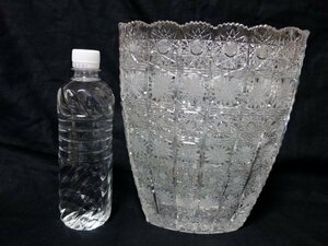 未使用箱付　フラワーベース　ボヘミアガラス　500PK　クリスタルガラス　花瓶
