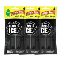 Little Trees リトルツリー Black Ice ブラック・アイス ヴェント・ラップ 3パックセット USDM 芳香剤_画像1