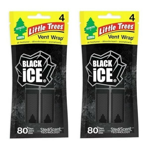 Little Trees リトルツリー Black Ice ブラック・アイス ヴェント・ラップ 2パックセット USDM 芳香剤
