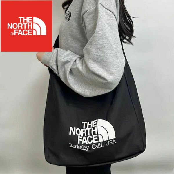 THE NORTH FACE ノースフェイス ビッグロゴ ショルダー マザーズバッグ エコバッグ トート ブラック 海外限定