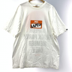 【中古】SAPEur×MASATOSHI HAMADA Tシャツ サイズXL ホワイト サプール 浜田雅功[240019454501]