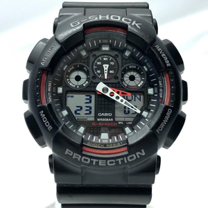 【中古】CASIO G-SHOCK GA-100-1A4 カシオ ジーショック アナデジ ブラック レッド[240022180102]