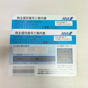 YA1 番号通知のみ 未使用 ANA 株主優待券 2024年5月31日迄 2枚セット 送料無料 (1)