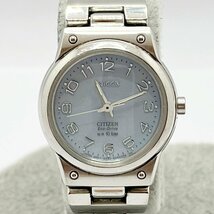 TO1 シチズン CITIZEN ウィッカ wicca E030-S001935 ブルー文字盤 ソーラー腕時計_画像1