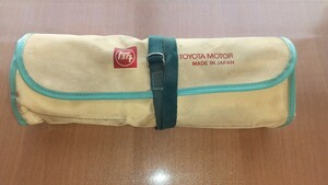  Vintage TOYOTA Toyota Toyota old Logo Mark original tool bag exclusive use tool set in-vehicle tool set storage roll case Vintage old car 