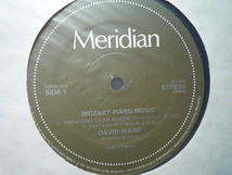 SW31 英Meridian盤LP モーツァルト/ピアノ・ソナタK.457、変奏曲K.500、幻想曲K.475 D・ウォード _画像3