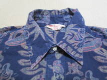 超特価!日本製!良好即決!Pearl Diver パールダイバー メンズ 半袖 コットン アロハシャツ 総柄 NAVY系 size M_画像3