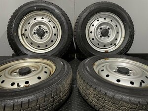 【DUNLOP WM02 145/80R13】スタッドレス【SUZUKI 純正スチールホイール 13インチ 4本 4J4HPCD100】21年製 バリ溝 アルト　(MTA723)