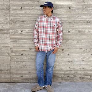 STANDARD CALIFORNIA/スタンダード カリフォルニア SD Madras Check Shirt red XL マドラスチェック 長袖シャツ ボタンダウン チェック 