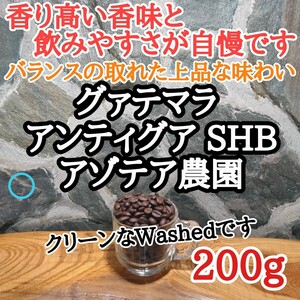 コーヒー豆 注文後焙煎 グァテマラ アンティグア SHB 200g 自家焙煎 #はなまる珈琲