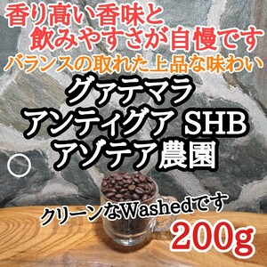 自家焙煎 コーヒー豆 注文後焙煎 グァテマラ アンティグア SHB 200g #はなまる珈琲