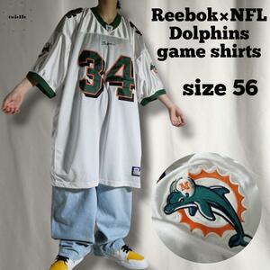  б/у одежда Reebok NFL Miami * Dolphin z американский футбол форма игра рубашка мужской 4XL соответствует большой размер 