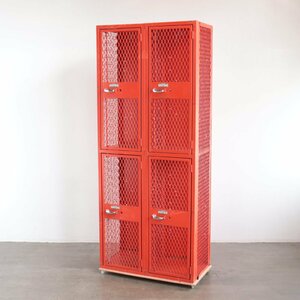 #4747 American Vintage [Lyon] Mesh Rocker Steel Locker Industrial Store Furniture Lyon Rion