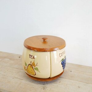 1960's アメリカ アンティーク キャニスター ESMOND U.S.A. / 陶器製 カフェ インテリア ディスプレイ小物 キッチン雑貨 #506-144-288