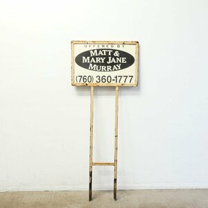  Vintage real estate company establish signboard / America metal made guide board Cafe gardening car Be Schic stand autograph #602-30-286-84