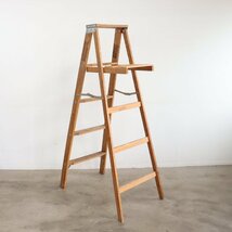 アメリカ ヴィンテージ 5段 脚立 / 木製ラダー stepladder ディスプレイ 店舗什器 ガーデニング アンティーク 雑貨 ＃602-15-141-53_画像8