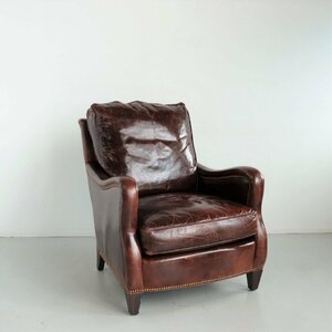 THEODORE ALEXANDER/seo door Alexander leather sofa /1 seater . sofa original leather single chair antique store furniture #502-37-592