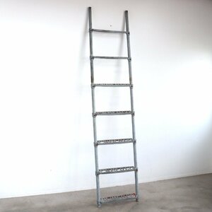 1920s～30s アメリカ ヴィンテージ メタルラダー/はしご 梯子 ladder ラダー ディスプレイ 店舗什器 アンティーク USA #602-100-65-322