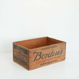 Borden's ヴィンテージ 木箱 / アメリカ ボーデン 乳製品 エバミルク ウッドボックス 運搬箱 店舗什器 ディスプレイ小物 #602-45-243-223