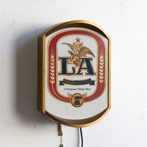 80s ANHEUSER BUSCH LA Beer ライトサイン/ヴィンテージ アメリカ ビール 看板 照明 壁掛け 雑貨 BAR#510-15-17-289