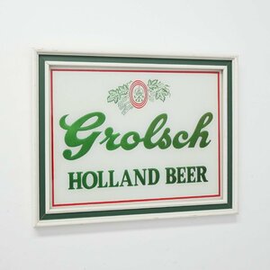 Grolsch グロールシュ ヴィンテージ パブミラー / オランダ ビール 額装 アドバタイジング 広告 #510-30-26-98