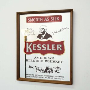 KESSLER ケスラー ヴィンテージ パブミラー / アメリカ ブレンデットウイスキー 額装 アドバタイジング 広告 ディスプレイ #510-20-154-102