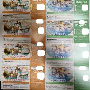 [ free shipping * pursuit possibility ] Tokyo summer Land stockholder complimentary ticket (1Day Pas 4 sheets & spring autumn limitation 1Day Pas 4 sheets )
