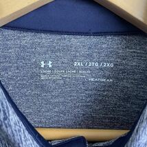 E1 未使用級!!! 希少2XL◎UNDER ARMOR アンダーアーマー ポロシャツ 半袖 グレー ネイビー 灰色 紺 ロゴ ゴルフ スポーツ XXL メンズ_画像5