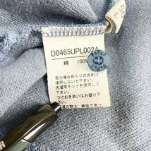 【E37】Papas パパス ポロシャツ 半袖 ポケット 刺繍 コットン ブルー 青 48 M〜Lサイズ メンズ_画像8