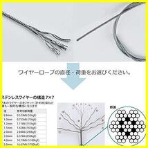 ★2mmx100m+100個スリーブ★ ワイヤー ワイヤーロープ ステンレスワイヤー wire rope 2mmワイヤー 物干しロープ 直径2.0mm_画像5