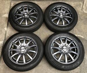 【良品】 JH1 JH2 N-WGN 4H 100 4.5J +40 14インチ ホンダ純正 アルミホイール 夏タイヤ 155/65R14 BRIDGESTONE 4本【N-BOX・N-ONE適応】