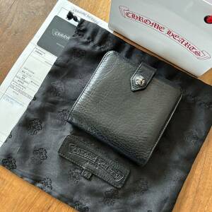 【インボイス無修正原本付き】クロムハーツ　ボタンビル　二つ折り財布　コンパクトウォレット　Chrome hearts