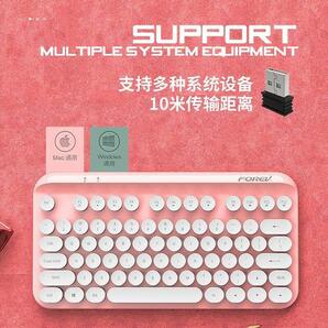 ☆【690010F】キーボード　レトロ　タイプライター　PC周辺機器　ピンク