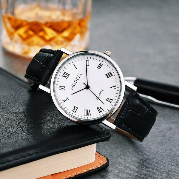☆【630050F】腕時計 ビジネス シンプル ローマ数字 ブラック×ホワイト！