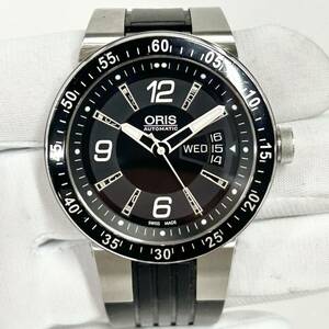 [1 иен старт!!] Oris 635 7613 Williams F1 команда дата самозаводящиеся часы чёрный циферблат 42mm обратная сторона ske резиновая лента ORIS Williams