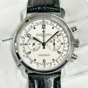 VACHERON CONSTANTIN 47120/000G-9098 Malte Chronograph K18 White Gold Hand Winding Manualvashu long темно синий s Tintin maru ta Chrono 