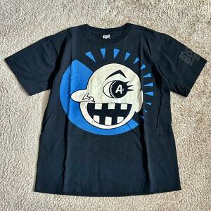 [中古品/Mサイズ] BOUNTY HUNTER, バウンティーハンター, LAUGHIN' NOSE, ラフィンノーズ, コラボTシャツ①青