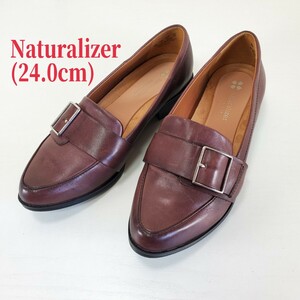 美品◆Naturalizer ナチュラライザー 本革レザー ローファー 革靴 カジュアル ビジネス レディース(24.0cm)茶/ブラウン